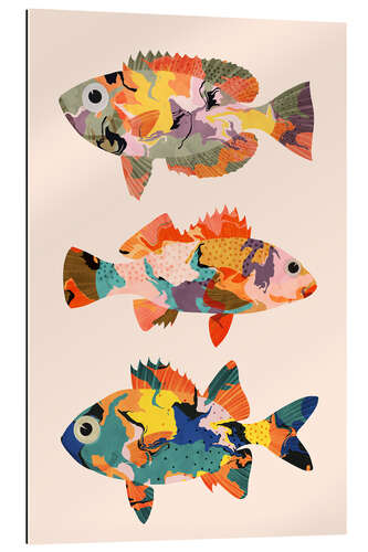 Quadro em plexi-alumínio Three tropical fish