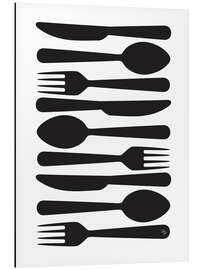 Aluminiumtavla Black Cutlery