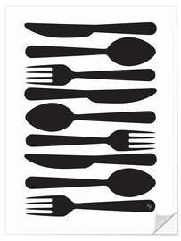 Muursticker Black Cutlery