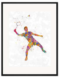 Gerahmter Kunstdruck Badmintonspieler I