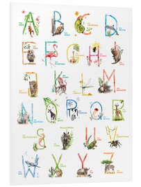 Foam board print Colourful ABC with animals (German)