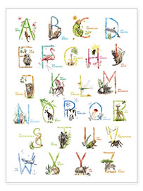 Plakat  Colourful ABC with animals (German) - Nadine Conrad