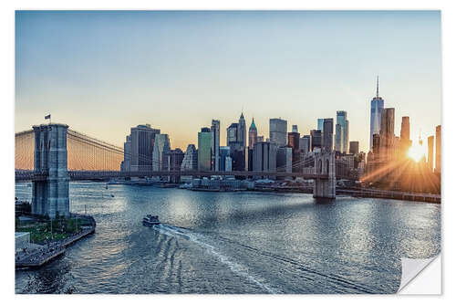 Selvklæbende plakat New York Sunset