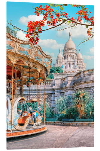 Tableau en verre acrylique Carousel in Montmartre