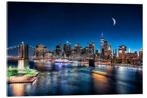 Acrylic print Moonrise over New York