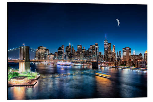 Tableau en aluminium Moonrise over New York