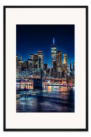 Gerahmter Kunstdruck New York in der Abenddämmerung