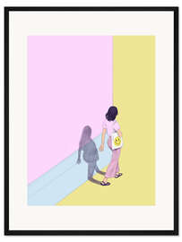 Gerahmter Kunstdruck Um die Ecke