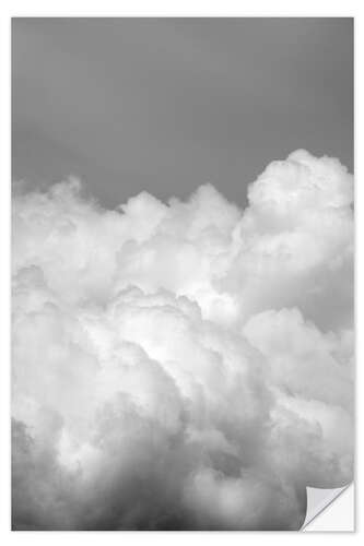 Vinilo para la pared Montañas de nubes en un cielo gris