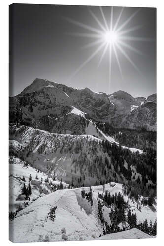 Lerretsbilde View from Jenner, Upper Bavaria, b/w