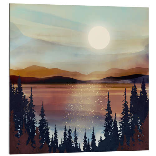 Aluminium print Summer Lake Sunset