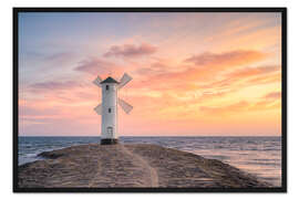 Gerahmter Kunstdruck Mühlenbake in Swinemünde auf Usedom