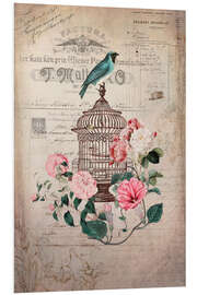 Foam board print Vintage birdcage