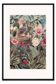 Gerahmter Kunstdruck Königreich der Pfauen