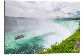 Tableau en plexi-alu Tourist boat approaching the Niagara falls