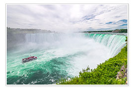 Wandbild  Touristenboot nähert sich den Niagarafällen - George Pachantouris