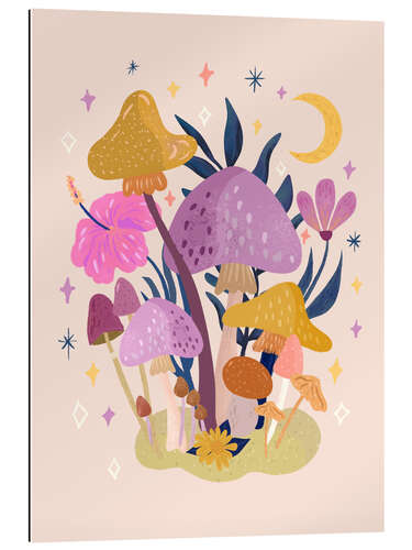 Gallery print Mushrooms, flowers and stars