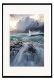 Gerahmter Kunstdruck Strömungen im Torres Del Paine