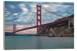 Cuadro de madera Larga exposición del puente Golden Gate