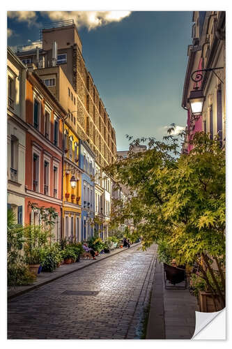 Selvklebende plakat Rue Cremieux in the morning