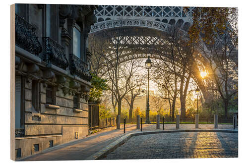 Wood print A morning in Paris