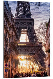 Tableau en aluminium Tour Eiffel à la lumière du matin