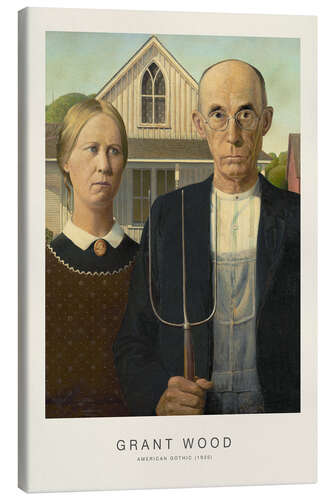 Tableau sur toile American Gothic, 1930