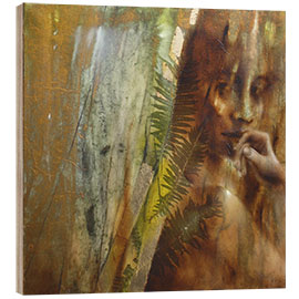 Cuadro de madera Lisa with fern