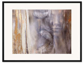 Gerahmter Kunstdruck Cora mit Federn