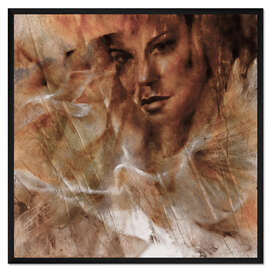 Gerahmter Kunstdruck Jana mit Taube