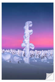 Wandsticker Eingeschneiter Baum in Lappland