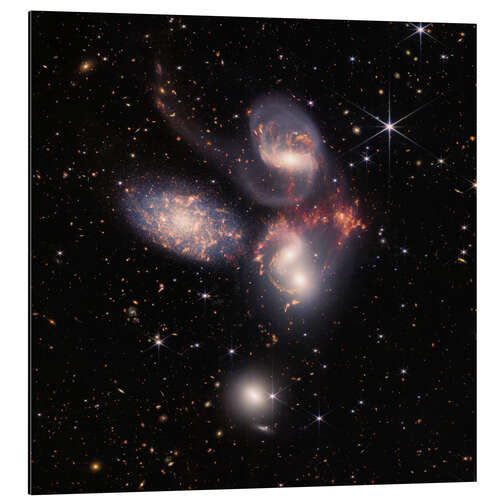 Aluminium print James Webb - Stephan's Quintet galaxies