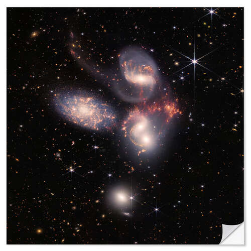 Vinilo para la pared James Webb - Stephan's Quintet galaxies