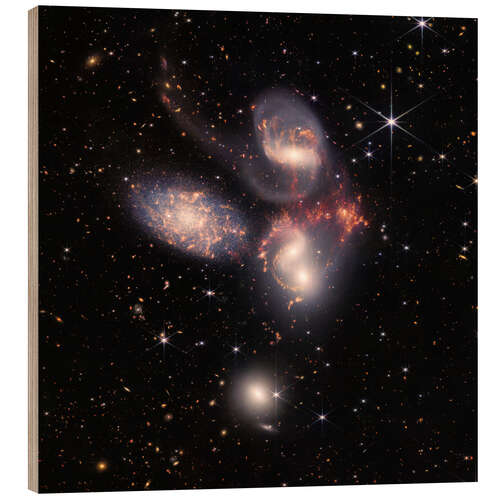 Hout print James Webb - Stephan's Quintet galaxies