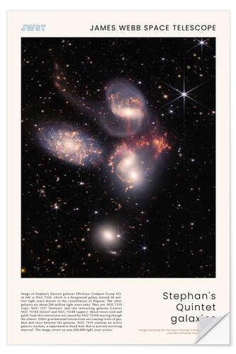 Naklejka na ścianę JWST - Stephan's Quintet galaxies