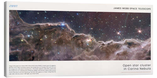 Stampa su tela JWST - Open star cluster in Carina Nebula