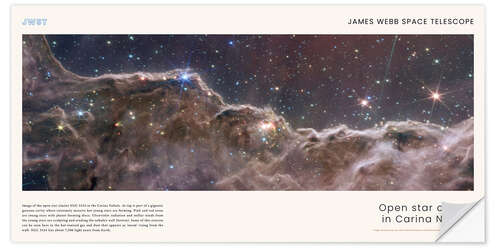 Vinilo para la pared JWST - Open star cluster in Carina Nebula