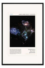 Gerahmter Kunstdruck JWST - Stephan's Quintet galaxies (MIRI)