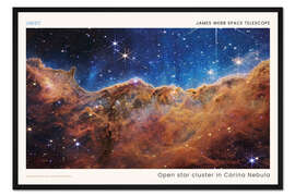 Gerahmter Kunstdruck JWST - Open star cluster in Carina Nebula (NIRCam) - NASA