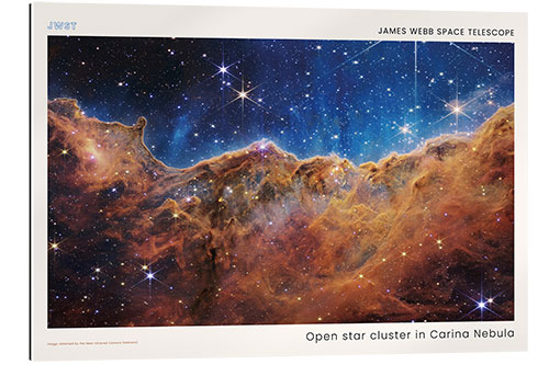 Quadro em plexi-alumínio JWST - Open star cluster in Carina Nebula (NIRCam)