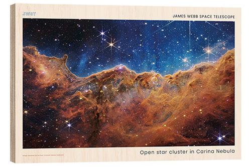 Quadro de madeira JWST - Open star cluster in Carina Nebula (NIRCam)