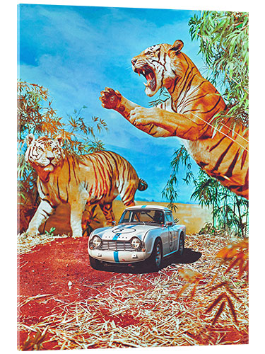 Tableau en verre acrylique Tiger Attack