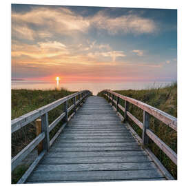 Quadro em PVC The footbridge to the Baltic Sea beach