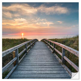 Naklejka na ścianę The footbridge to the Baltic Sea beach