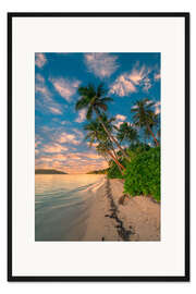 Gerahmter Kunstdruck Palmen am Strand, Fidschi