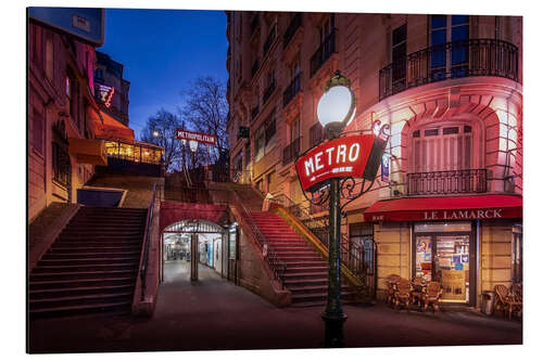 Aluminium print Metro entrance in Paris