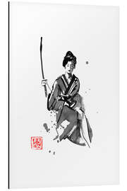 Aluminium print Geisha with katana