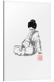 Magnettafel Geisha mit einem Fächer