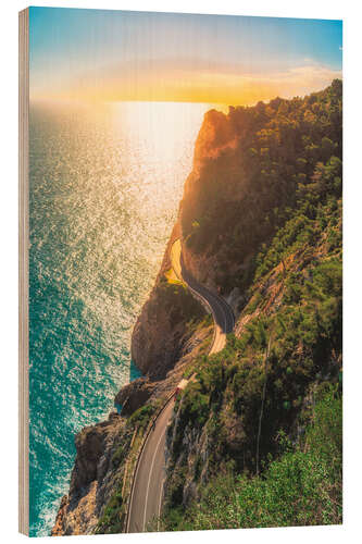 Print på træ Coast of Capo Noli, Liguria