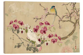 Wood print  Chinoiserie with birds II - Andrea Haase